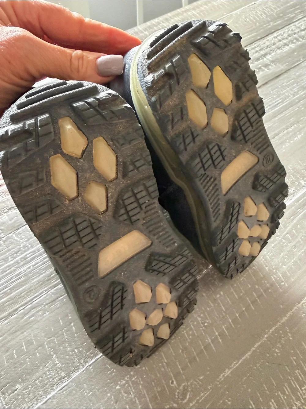 Carter's Navy Kids Snow Boots with Orange Trim and Dino Print